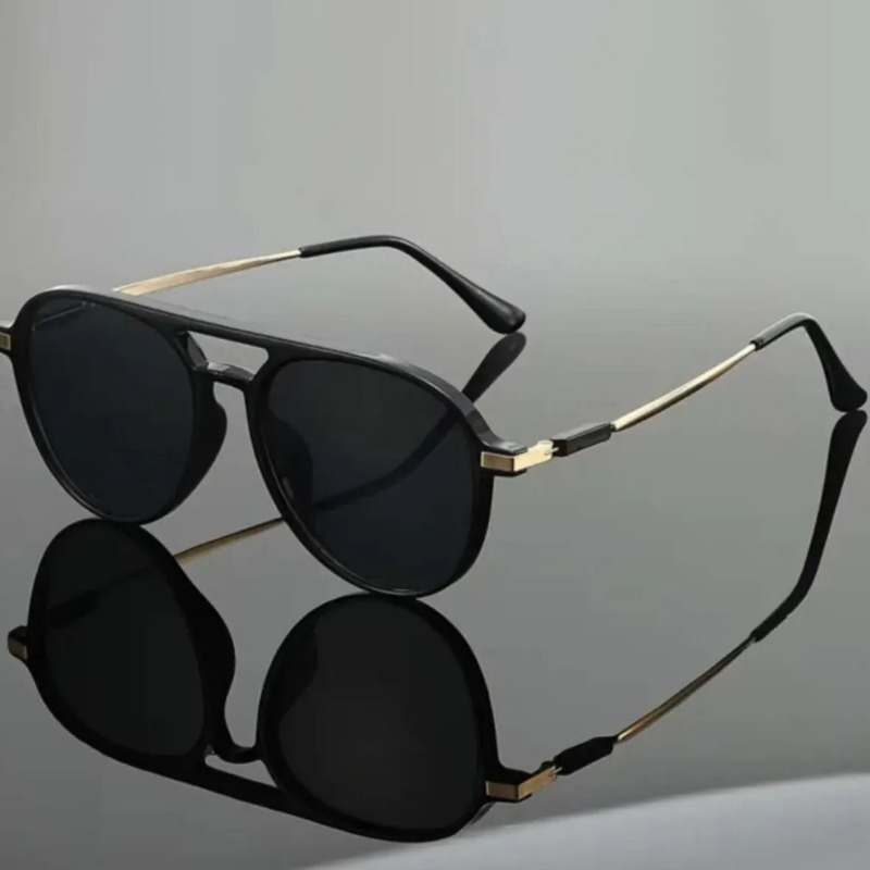Street Fashion Glasses - ヴィンテージパイロットサングラス 男女兼用 新ファッション レオパード柄 高級 グラデーション