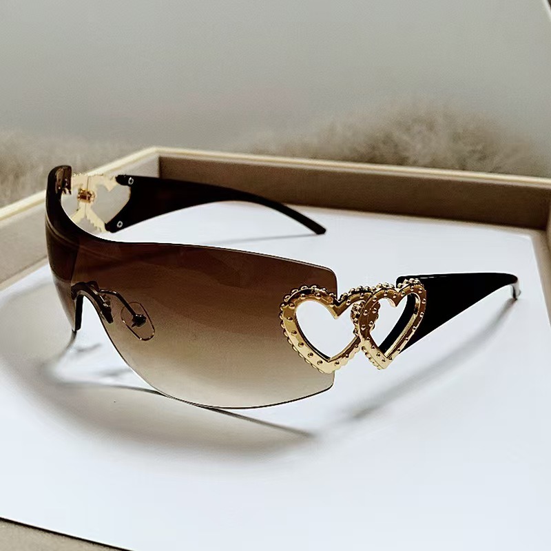 Street Fashion Glasses - 新しい女性のファッション写真撮影サングラストレンディなヴィンテージメタル装飾サングラス Y2K スパイシーガールアウトドア UV400 メガネ