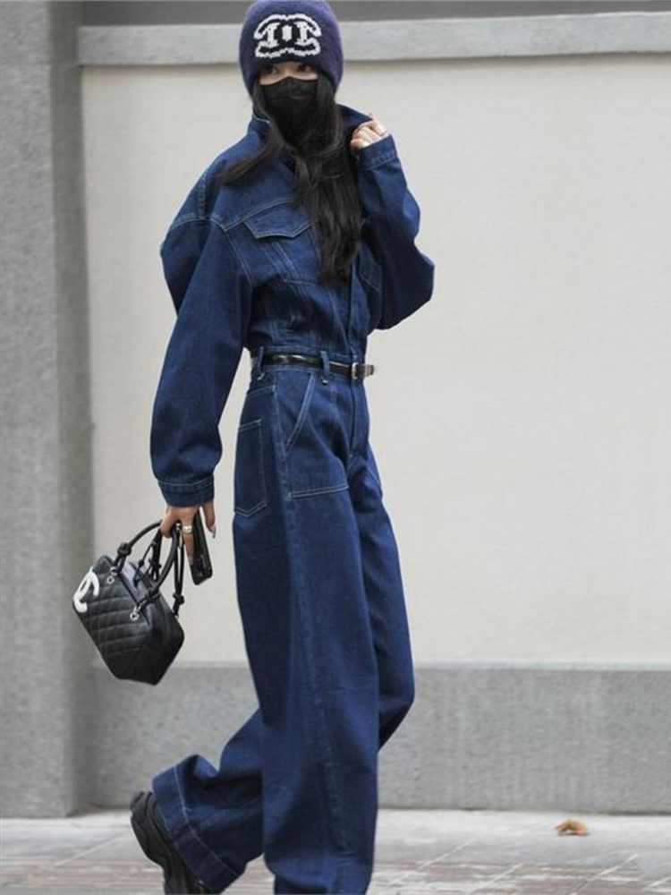 Street Fashion Jeans Women - ストリートデニムジーンズジャンプスーツ女性のための長袖ロンパースズボンサファリスタイル高品質新ファッション 2025