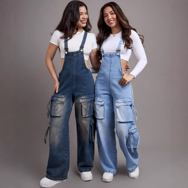 トレンドのレディースカジュアルストレートレッグデニムオーバー - Street Fashion Denim のレビューと価格