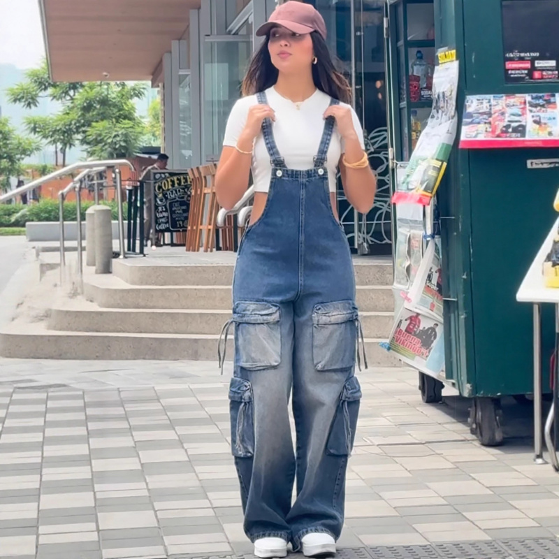 トレンドのレディースカジュアルストレートレッグデニムオーバー - Street Fashion Denim のレビューと価格