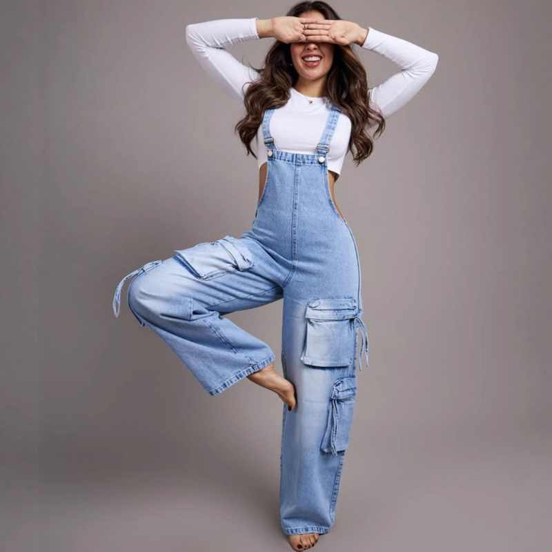 トレンドのレディースカジュアルストレートレッグデニムオーバー - Street Fashion Denim のレビューと価格