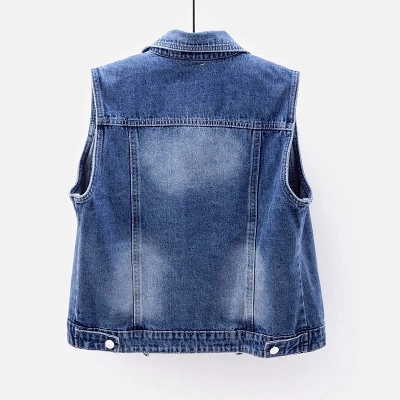 女性デニムベスト高級真珠ファッション 2026 春秋ジーンズ - Street Fashion Jeans Women のレビューと価格