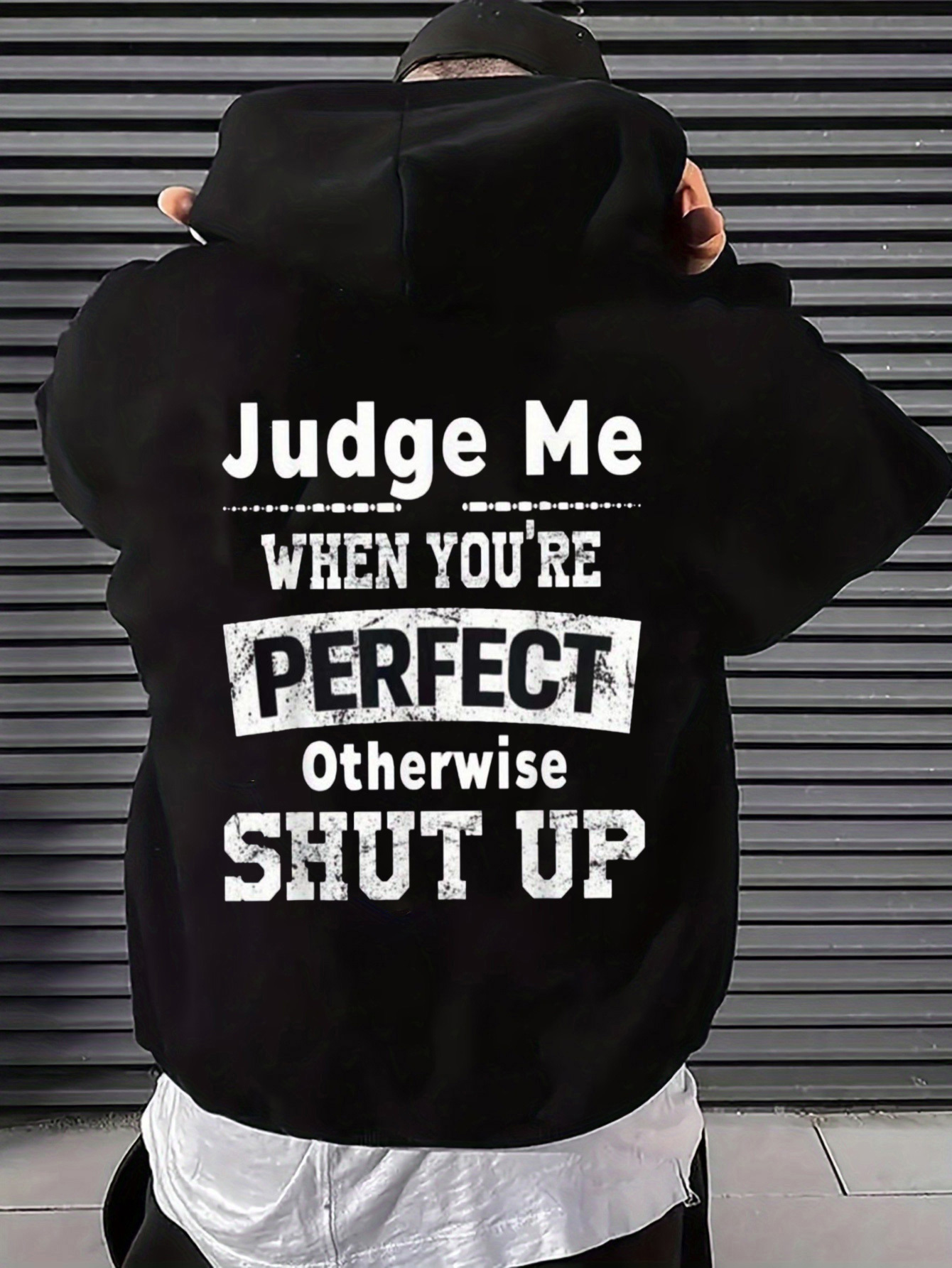 メンズフード付きスウェットシャツ、アティチュードテキストと楽 - Street Fashion Quotes のレビューと価格