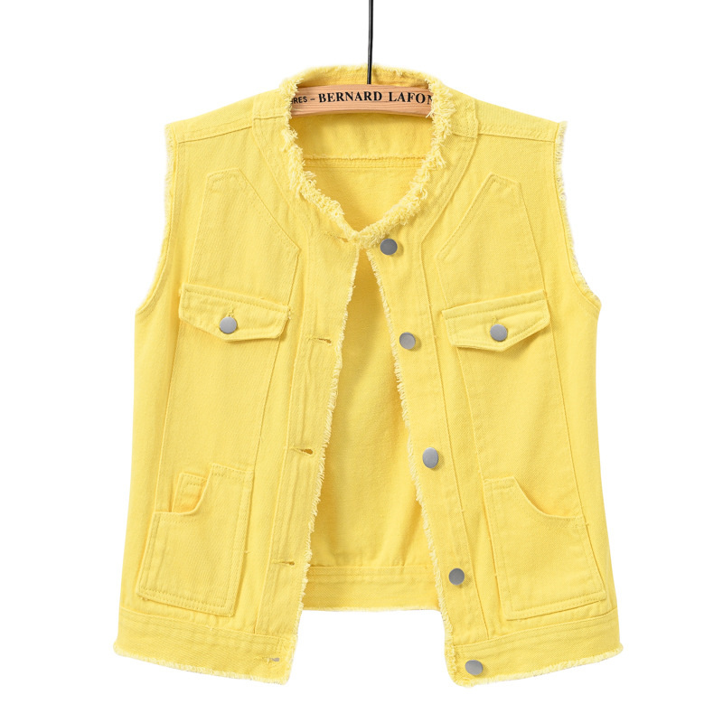 レディースカジュアルノースリーブデニムベスト,秋のコート,学 - Street Fashion Jeans Women のレビューと価格