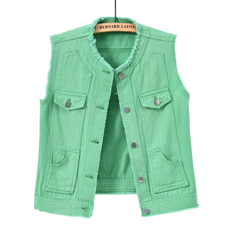 レディースカジュアルノースリーブデニムベスト,秋のコート,学 - Street Fashion Jeans Women のレビューと価格