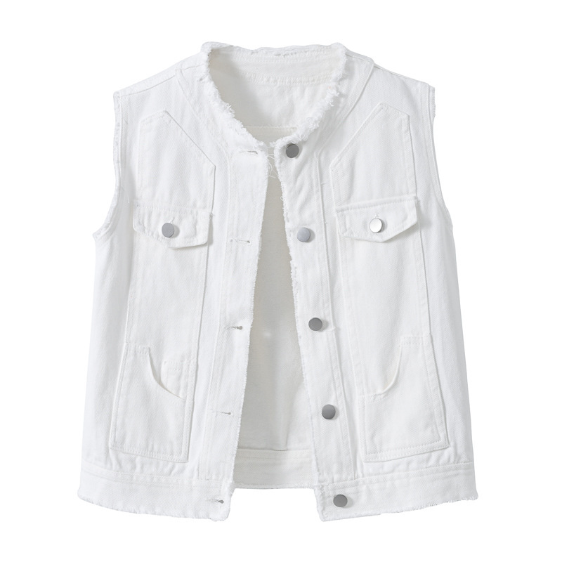 レディースカジュアルノースリーブデニムベスト,秋のコート,学 - Street Fashion Jeans Women のレビューと価格