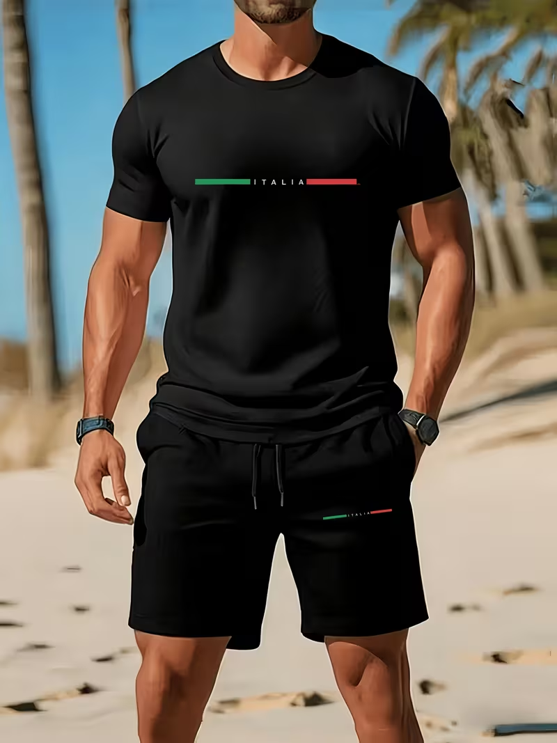 新しいストリートトレンディメンズ夏通気性スポーツウェア半袖シ - Street Summer Fashion のレビューと価格