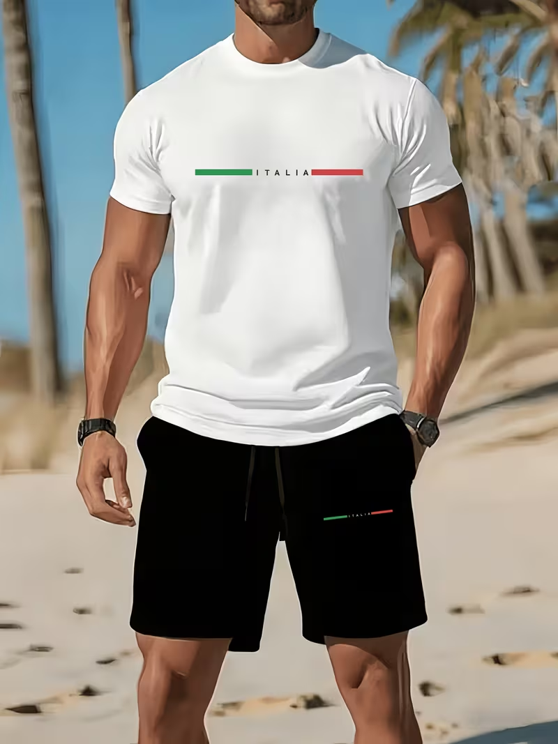 新しいストリートトレンディメンズ夏通気性スポーツウェア半袖シ - Street Summer Fashion のレビューと価格