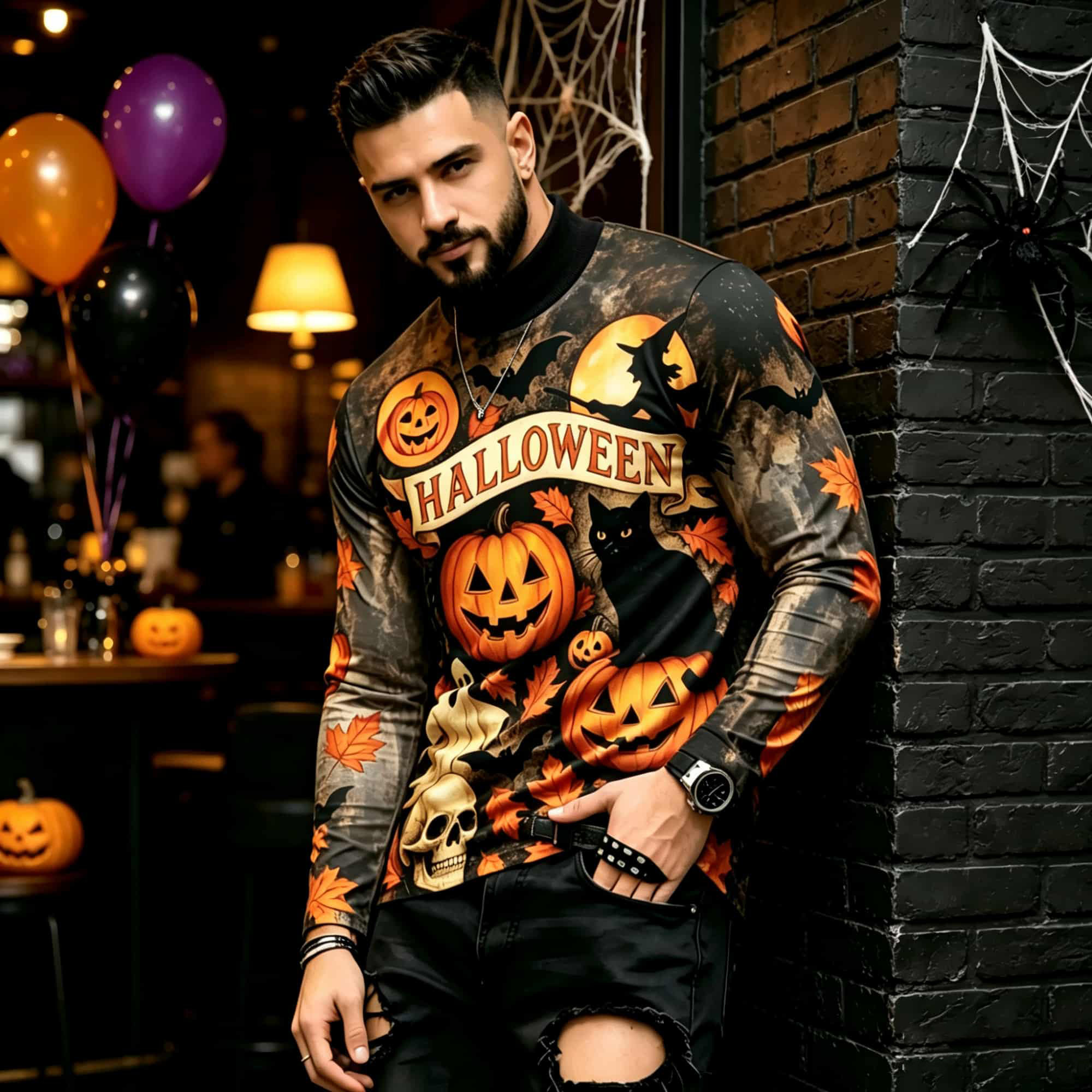 カジュアルファッションストリートスタイル ハロウィンプリント - Street Fashion Styles のレビューと価格