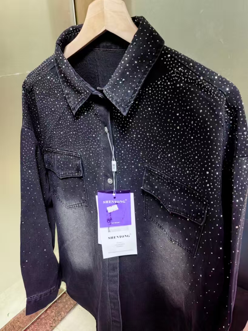 2025年秋の新作トレンドファッション、ホットドリルデニムシ - Street Fashion Jeans Women のレビューと価格