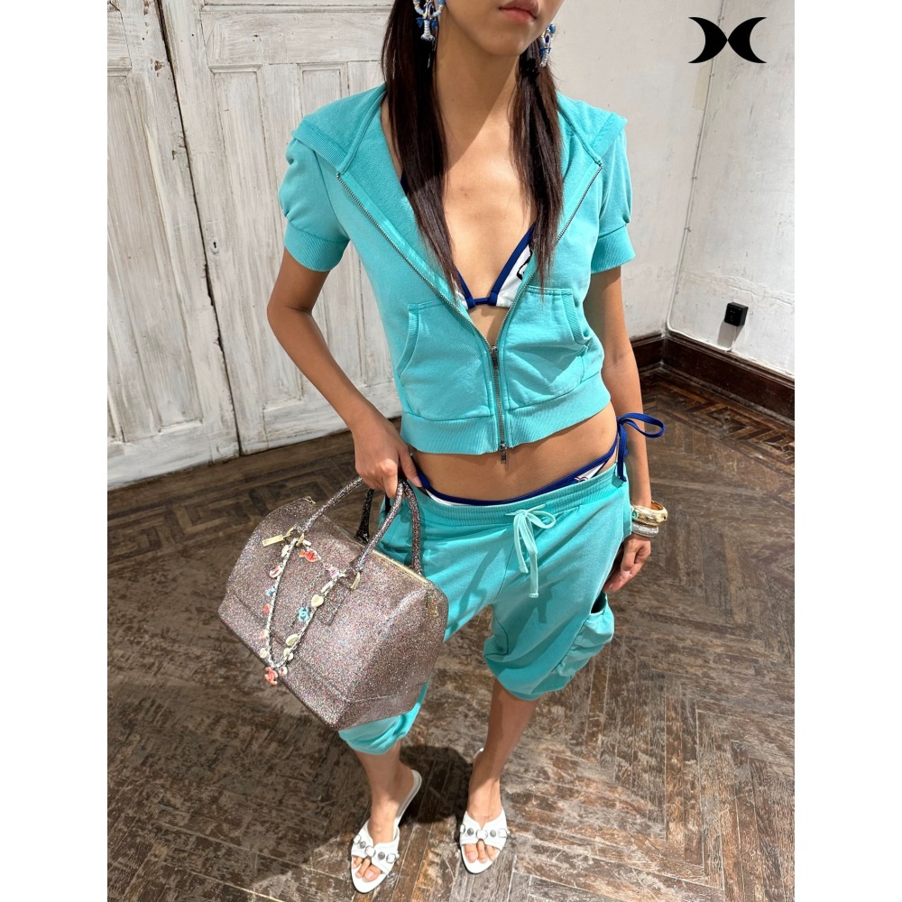 アメリカンストリートスパイスガールスタイル半袖フード付きジッ - Street Fashion Styles のレビューと価格